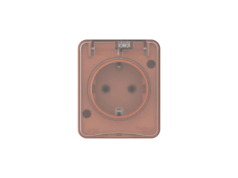 Розетка с заземлением со шторками накладная, 16А/250B IP54 Schneider AtlasDesign Profi54 терракотовый