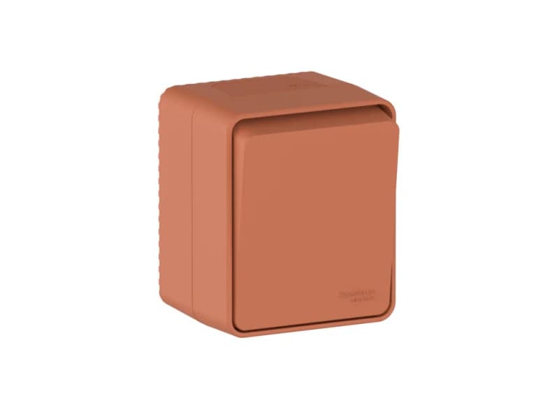 Переключатель 1-клавишный накладной 10А IP54 Schneider AtlasDesign Profi54 терракотовый