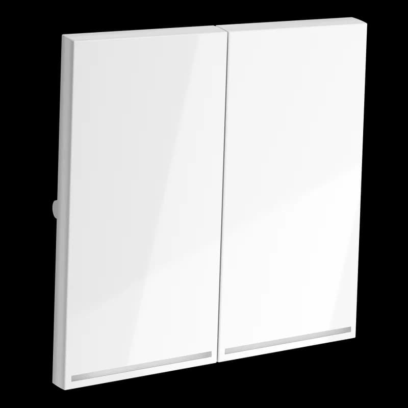 Клавиши для выключателя/переключателя двухклавишного с подсветкой, S70 (белый глянцевый)