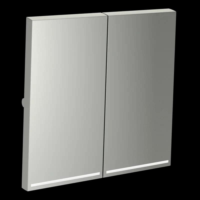 Клавиши для выключателя/переключателя двухклавишного с подсветкой, S70 (сталь)