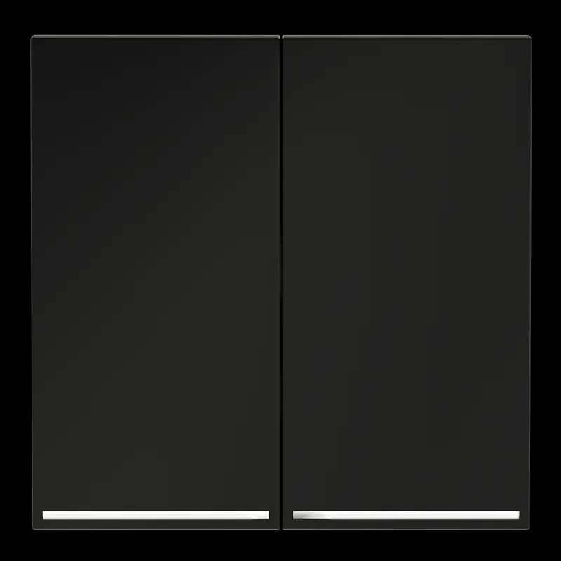 Клавиши для выключателя/переключателя двухклавишного с подсветкой, S70 (черный матовый)