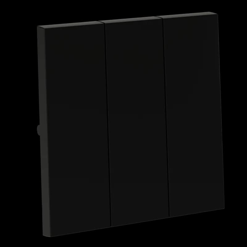 Клавиши для выключателя/переключателя трехклавишного, S70 (черный матовый)