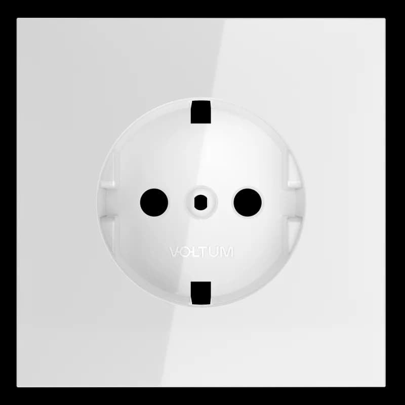 Накладка для розетки с заземлением, S70 (белый глянцевый)