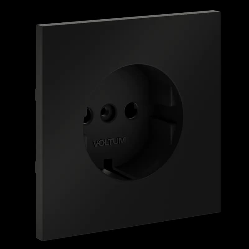 Накладка для розетки с заземлением, S70 (черный матовый)