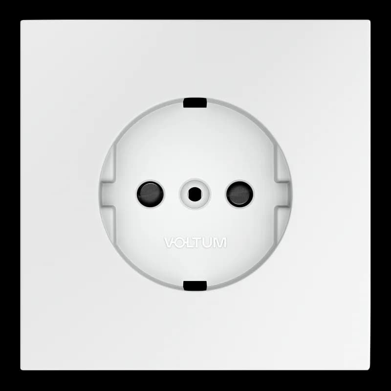 Накладка для розетки с заземлением и защитными шторками, S70 (белый матовый)