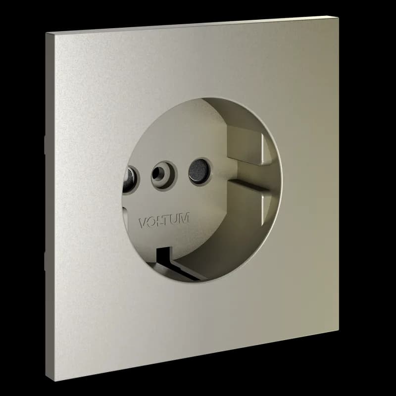 Накладка для розетки с заземлением и защитными шторками, S70 (шелк)