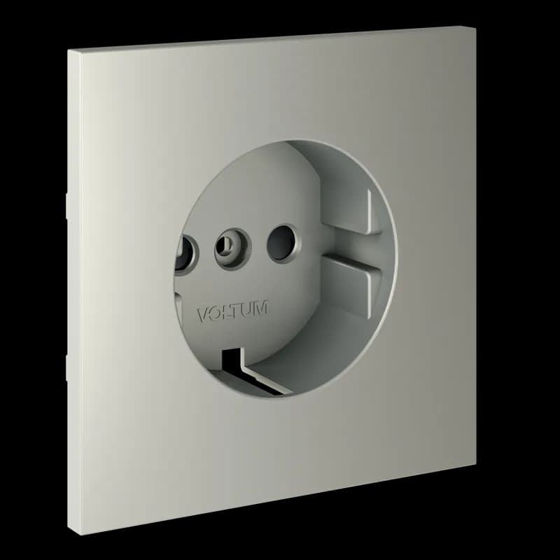 Накладка для розетки с заземлением и защитными шторками, S70 (сталь)