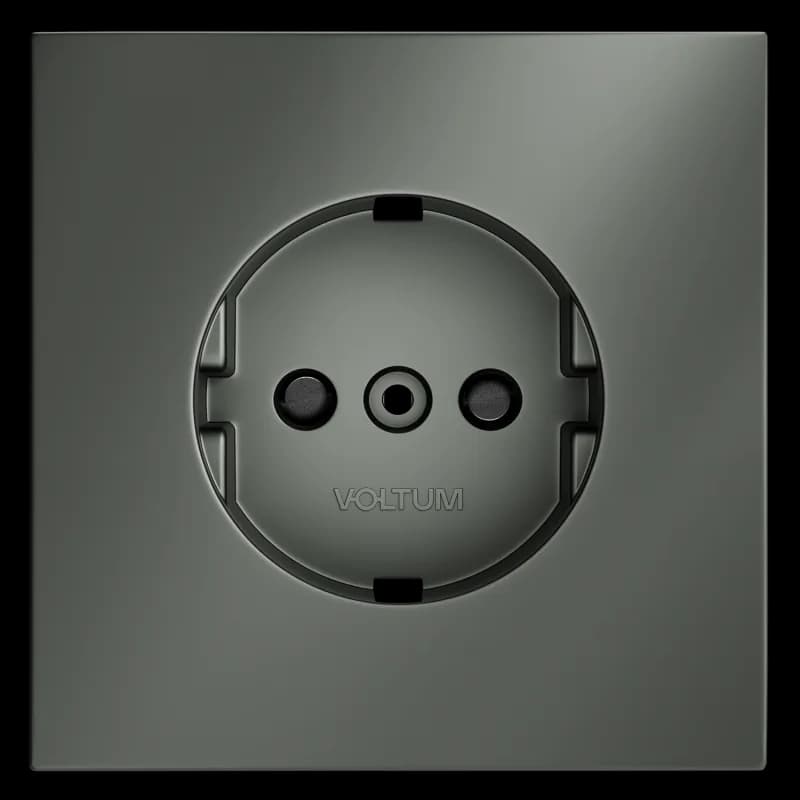 Накладка для розетки с заземлением и защитными шторками, S70 (титан)