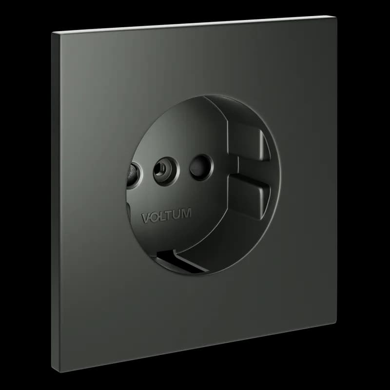 Накладка для розетки с заземлением и защитными шторками, S70 (титан)