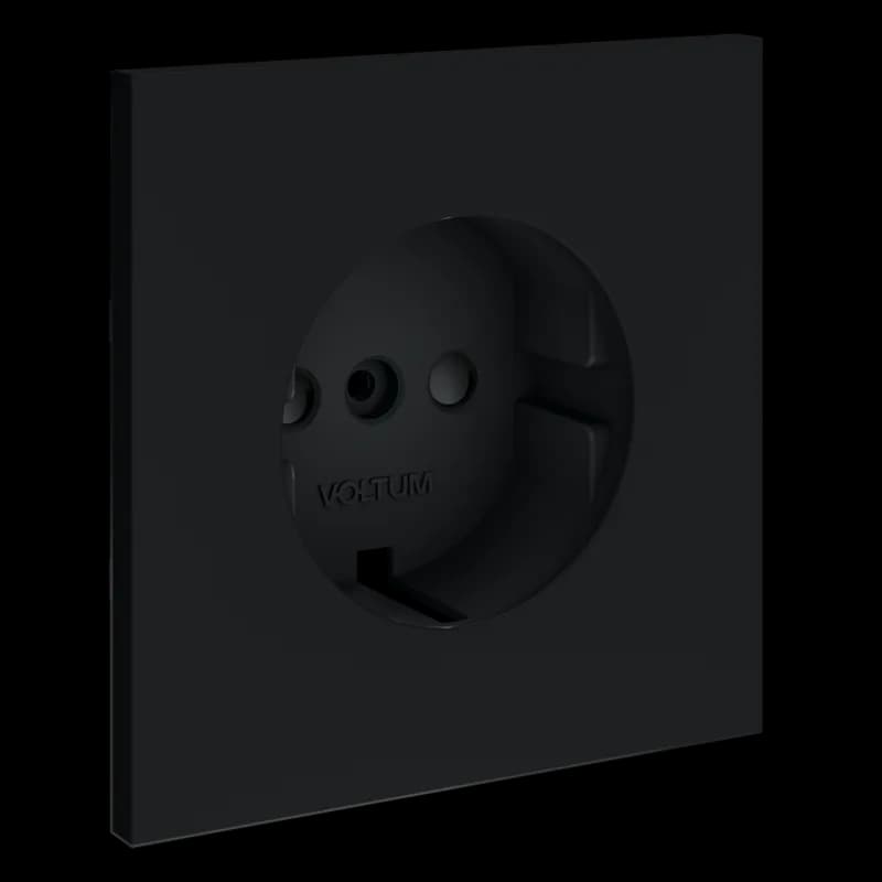 Накладка для розетки с заземлением и защитными шторками, S70 (графит)