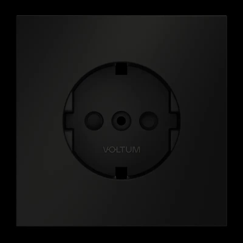 Накладка для розетки с заземлением и защитными шторками, S70 (черный матовый)