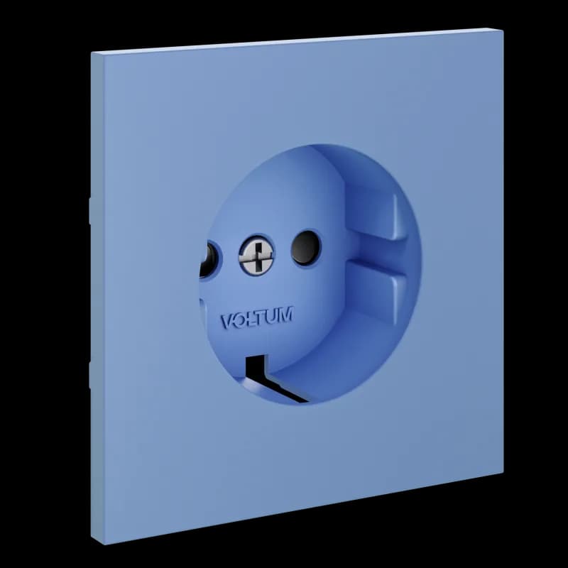 Накладка для розетки с заземлением и защитными шторками, S70 (деним)