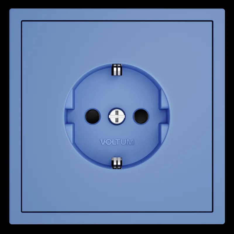 Накладка для розетки с заземлением и защитными шторками, S70 (деним)