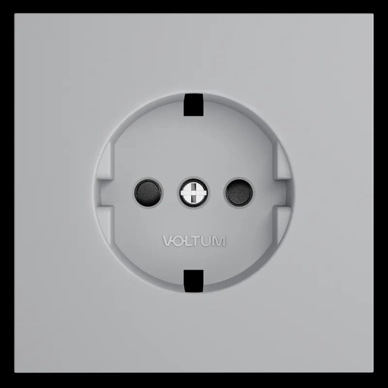 Накладка для розетки с заземлением и защитными шторками, S70 (серый)