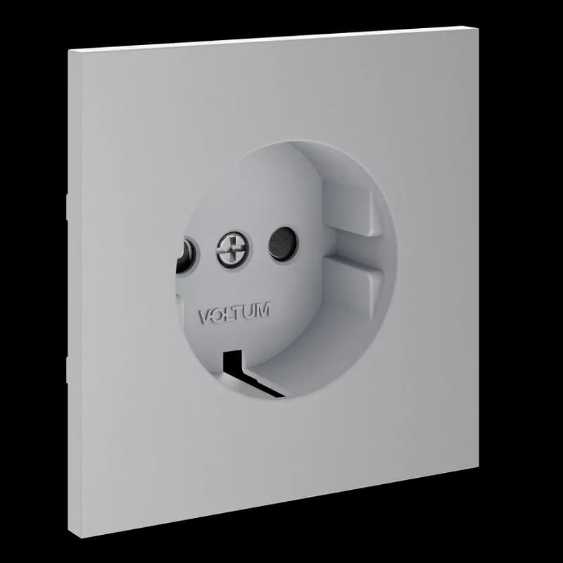 Накладка для розетки с заземлением и защитными шторками, S70 (серый)