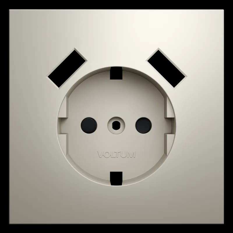 Накладка для розетки с заземлением и защитными шторками, с USB A+A, S70 (кашемир)