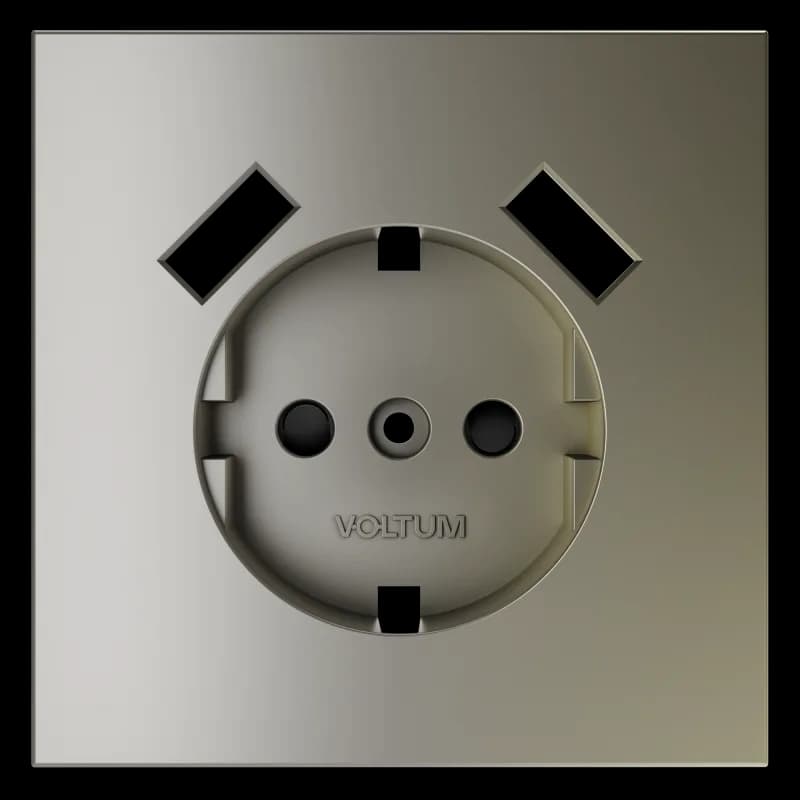 Накладка для розетки с заземлением и защитными шторками, с USB A+A, S70 (шелк)