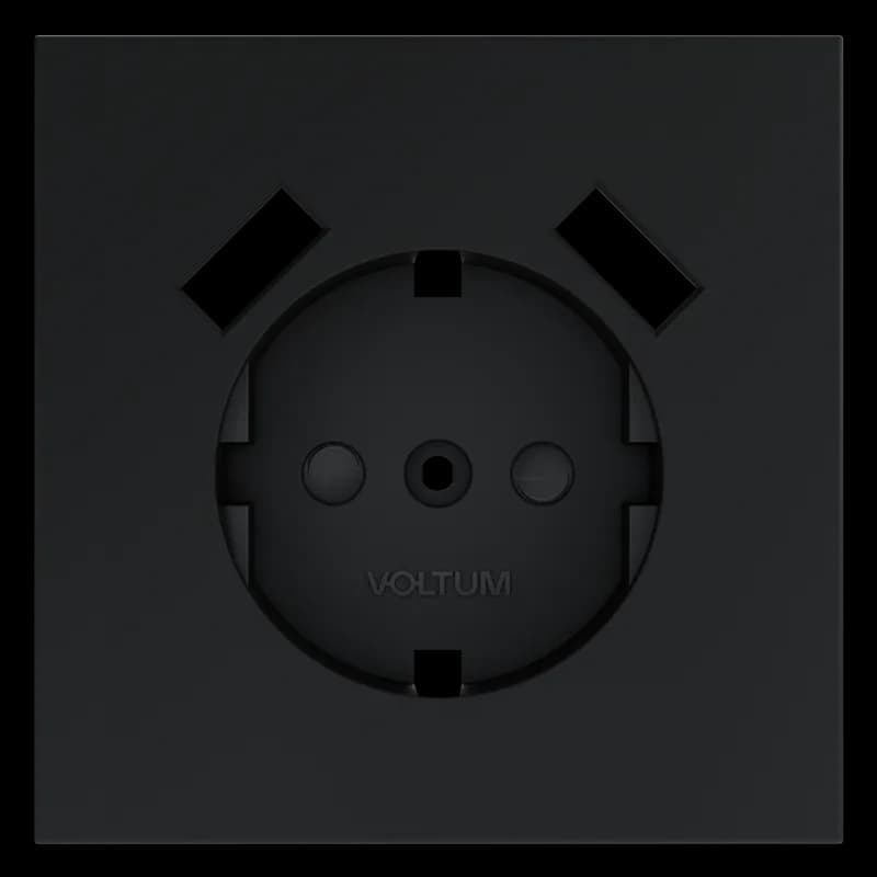 Накладка для розетки с заземлением и защитными шторками, с USB A+A, S70 (графит)