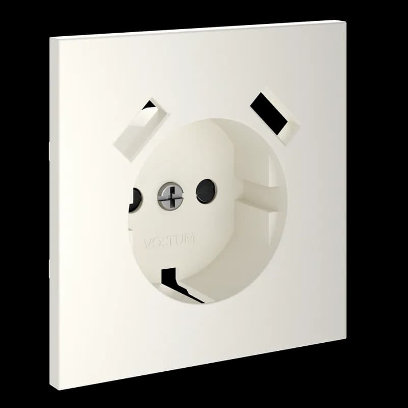 Накладка для розетки с заземлением и защитными шторками, с USB A+A, S70 (хлопок)