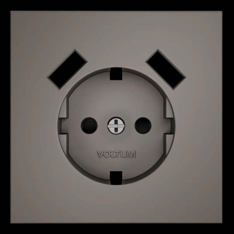 Накладка для розетки с заземлением и защитными шторками, с USB A+A, S70 (капучино)