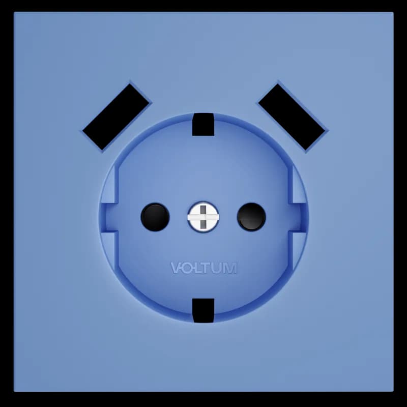 Накладка для розетки с заземлением и защитными шторками, с USB A+A, S70 (деним)