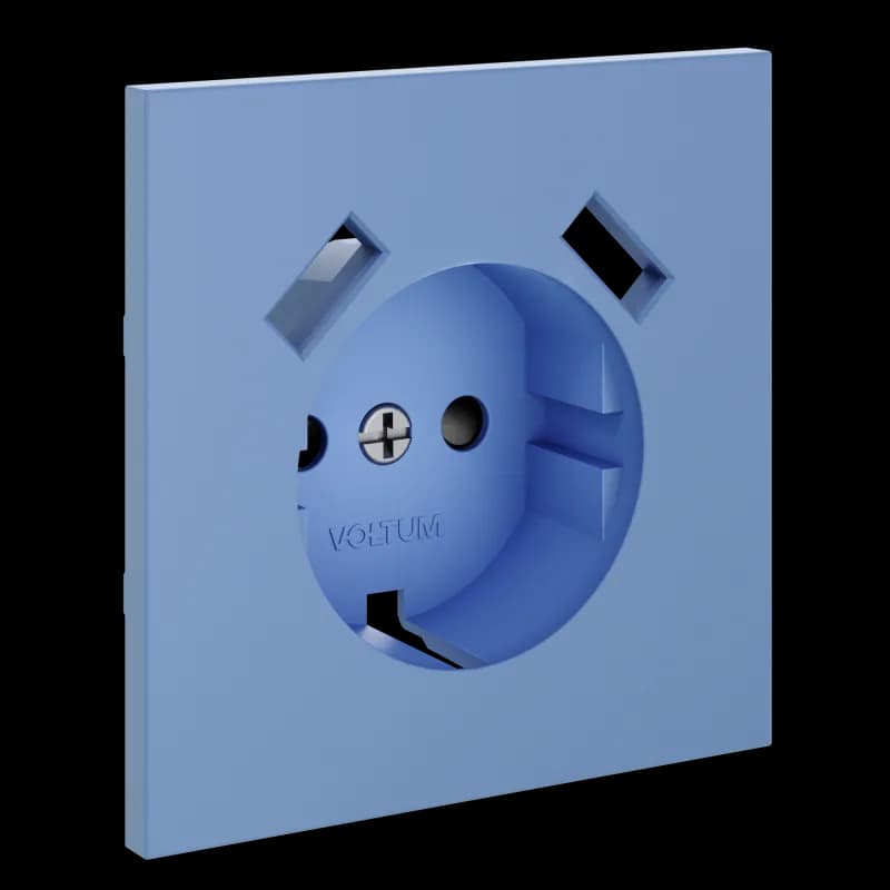 Накладка для розетки с заземлением и защитными шторками, с USB A+A, S70 (деним)