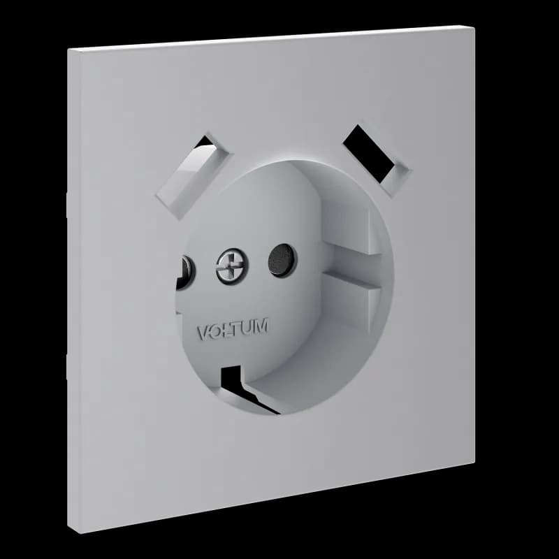 Накладка для розетки с заземлением и защитными шторками, с USB A+A, S70 (серый)