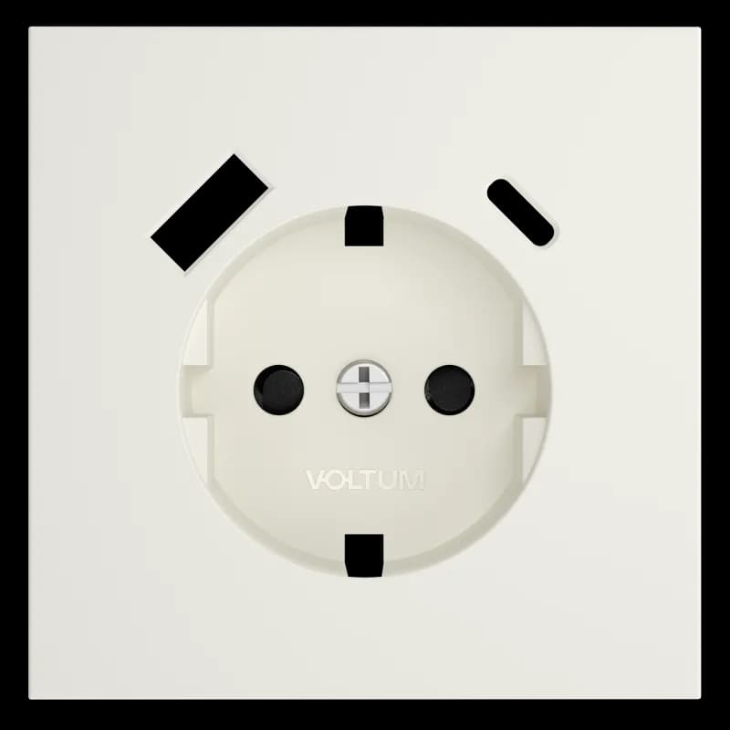 Накладка для розетки с заземлением и защитными шторками, с USB A+C, S70 (хлопок)