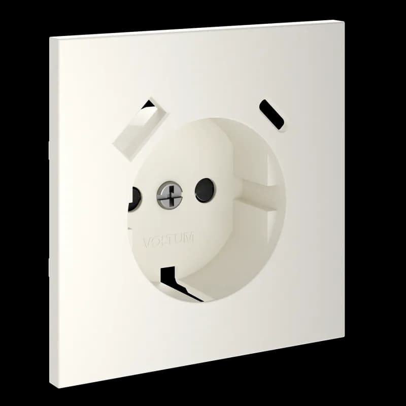 Накладка для розетки с заземлением и защитными шторками, с USB A+C, S70 (хлопок)