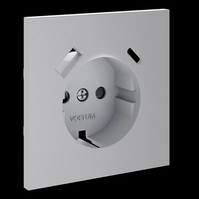 Накладка для розетки с заземлением и защитными шторками, с USB A+C, S70 (серый)