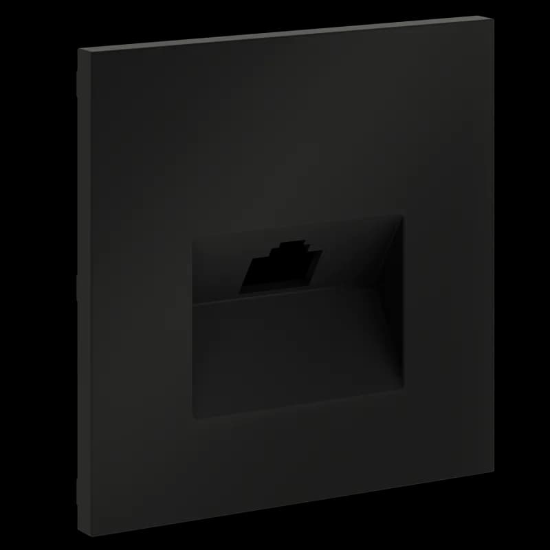 Накладка для розетки компьютерной RJ45 кат.6, S70 (черный матовый)