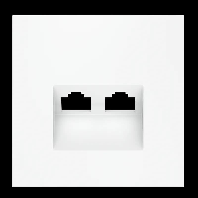 Накладка для розетки компьютерной двойной RJ45+RJ45 кат.6, S70 (белый матовый)