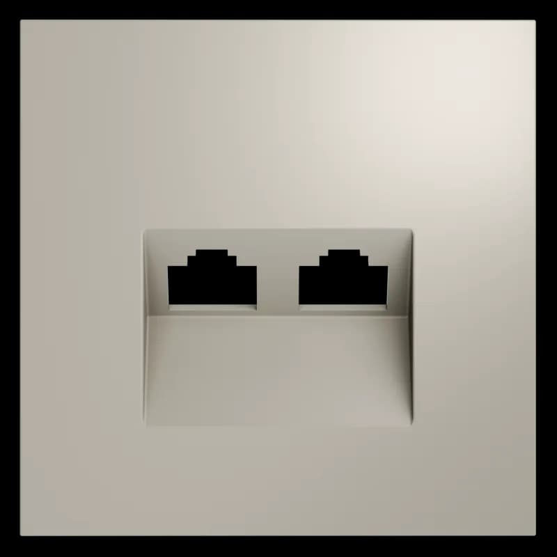 Накладка для розетки компьютерной двойной RJ45+RJ45 кат.6, S70 (кашемир)