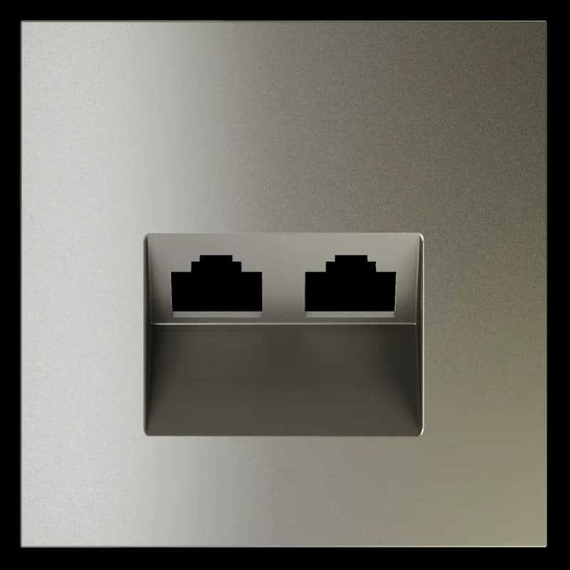 Накладка для розетки компьютерной двойной RJ45+RJ45 кат.6, S70 (шелк)