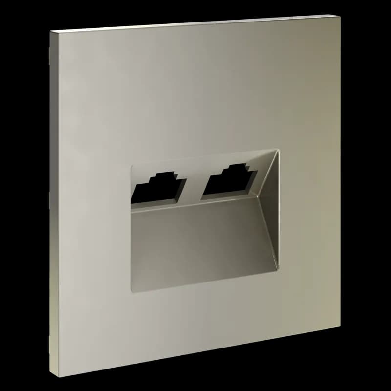 Накладка для розетки компьютерной двойной RJ45+RJ45 кат.6, S70 (шелк)