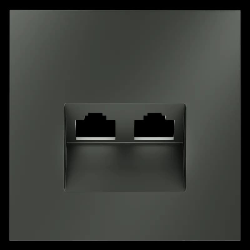 Накладка для розетки компьютерной двойной RJ45+RJ45 кат.6, S70 (титан)