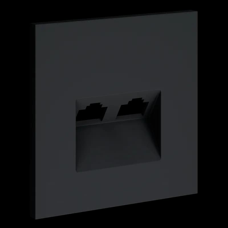 Накладка для розетки компьютерной двойной RJ45+RJ45 кат.6, S70 (графит)