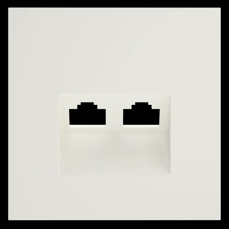 Накладка для розетки компьютерной двойной RJ45+RJ45 кат.6, S70 (хлопок)