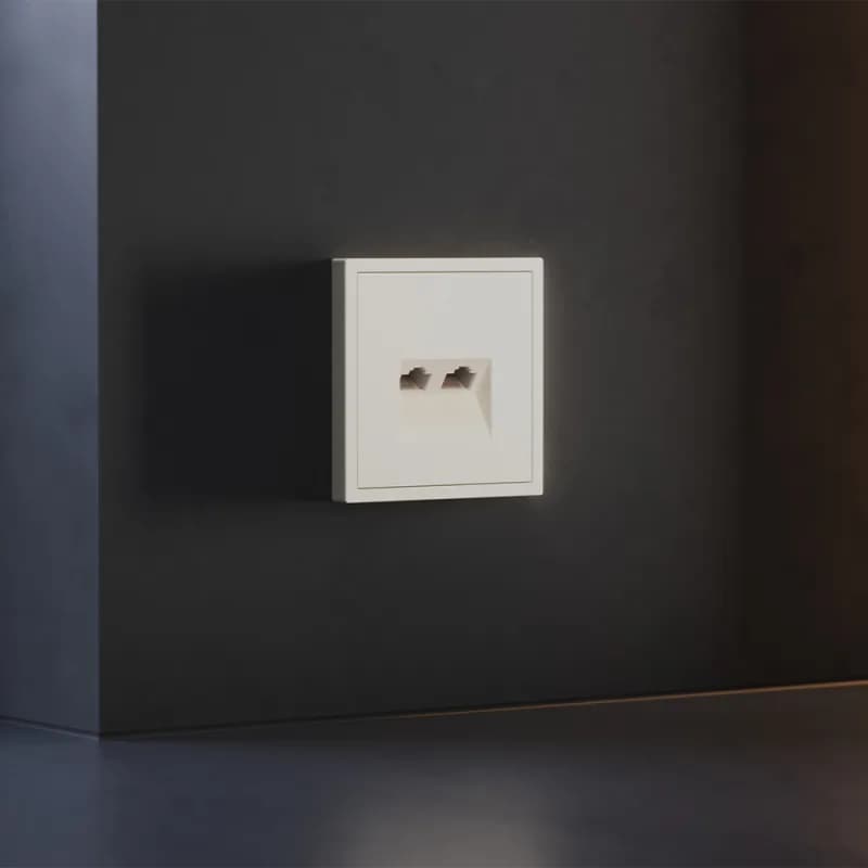 Накладка для розетки компьютерной двойной RJ45+RJ45 кат.6, S70 (хлопок)