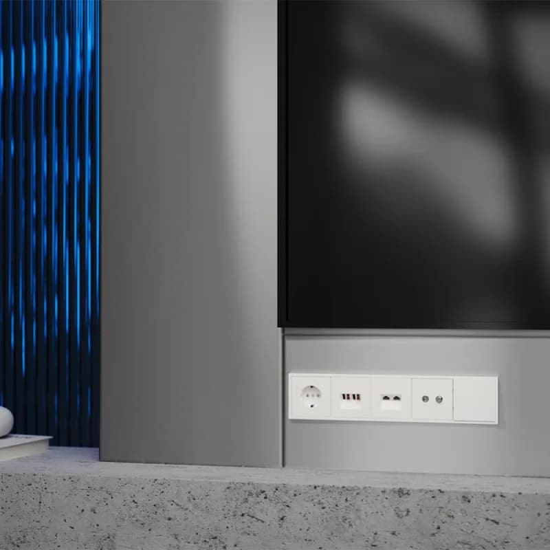 Накладка для розетки компьютерной двойной RJ45+RJ45 кат.6, S70 (хлопок)