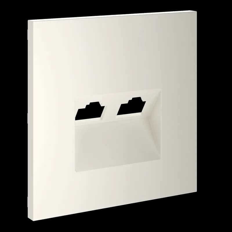 Накладка для розетки компьютерной двойной RJ45+RJ45 кат.6, S70 (хлопок)