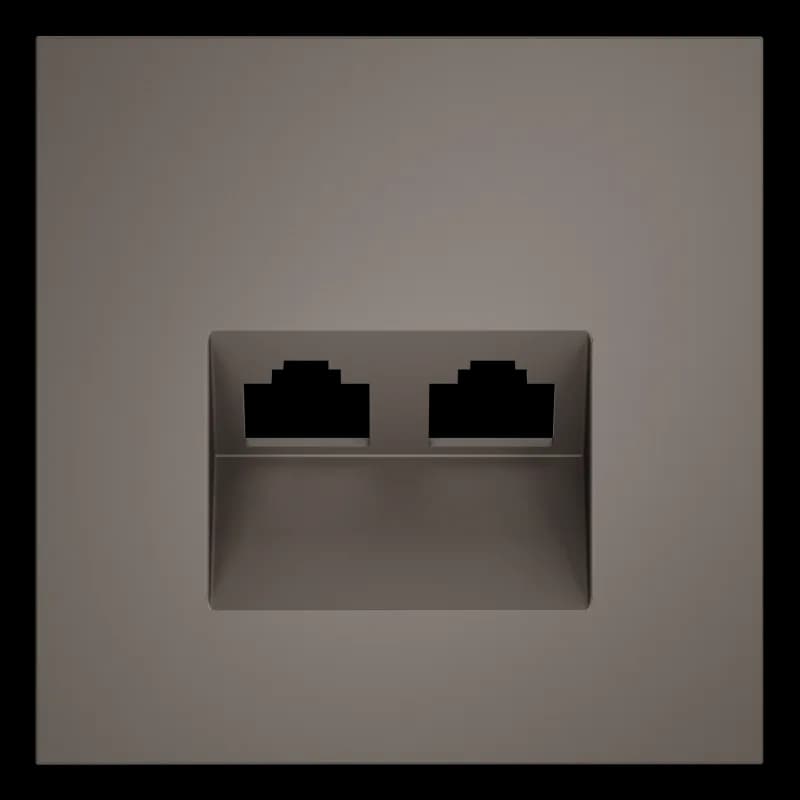 Накладка для розетки компьютерной двойной RJ45+RJ45 кат.6, S70 (капучино)