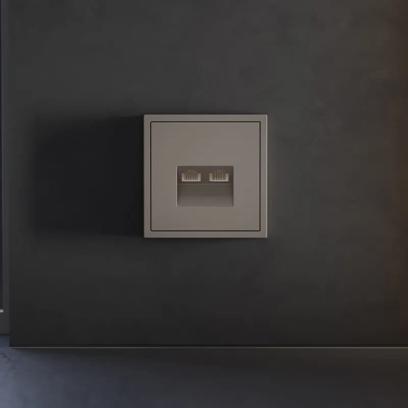 Накладка для розетки компьютерной двойной RJ45+RJ45 кат.6, S70 (капучино)