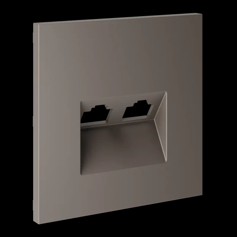 Накладка для розетки компьютерной двойной RJ45+RJ45 кат.6, S70 (капучино)