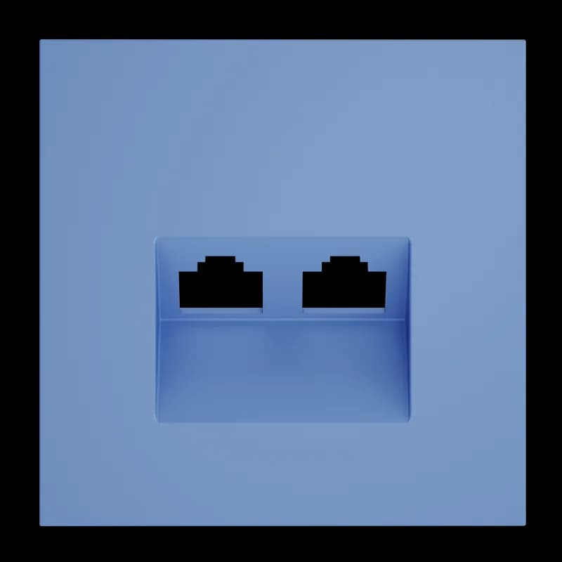 Накладка для розетки компьютерной двойной RJ45+RJ45 кат.6, S70 (деним)