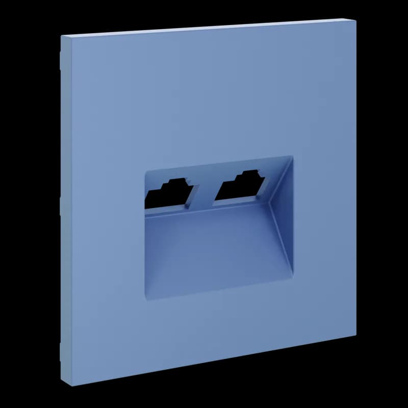 Накладка для розетки компьютерной двойной RJ45+RJ45 кат.6, S70 (деним)