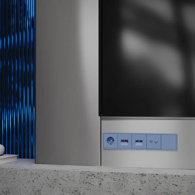 Накладка для розетки компьютерной двойной RJ45+RJ45 кат.6, S70 (деним)