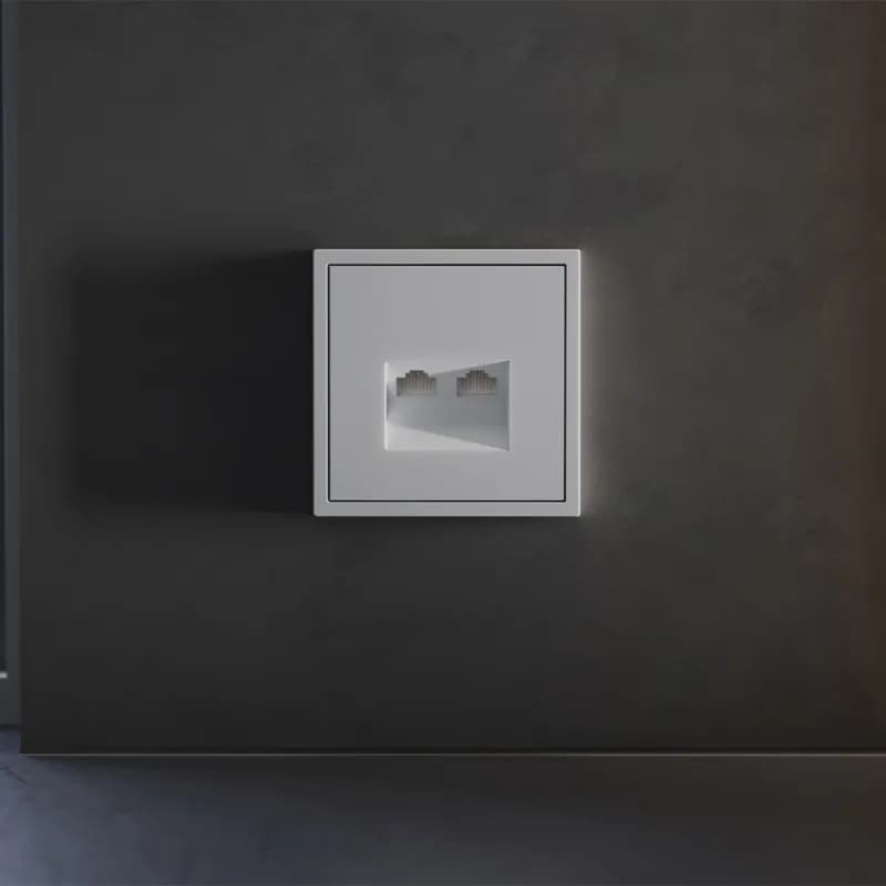 Накладка для розетки компьютерной двойной RJ45+RJ45 кат.6, S70 (серый)