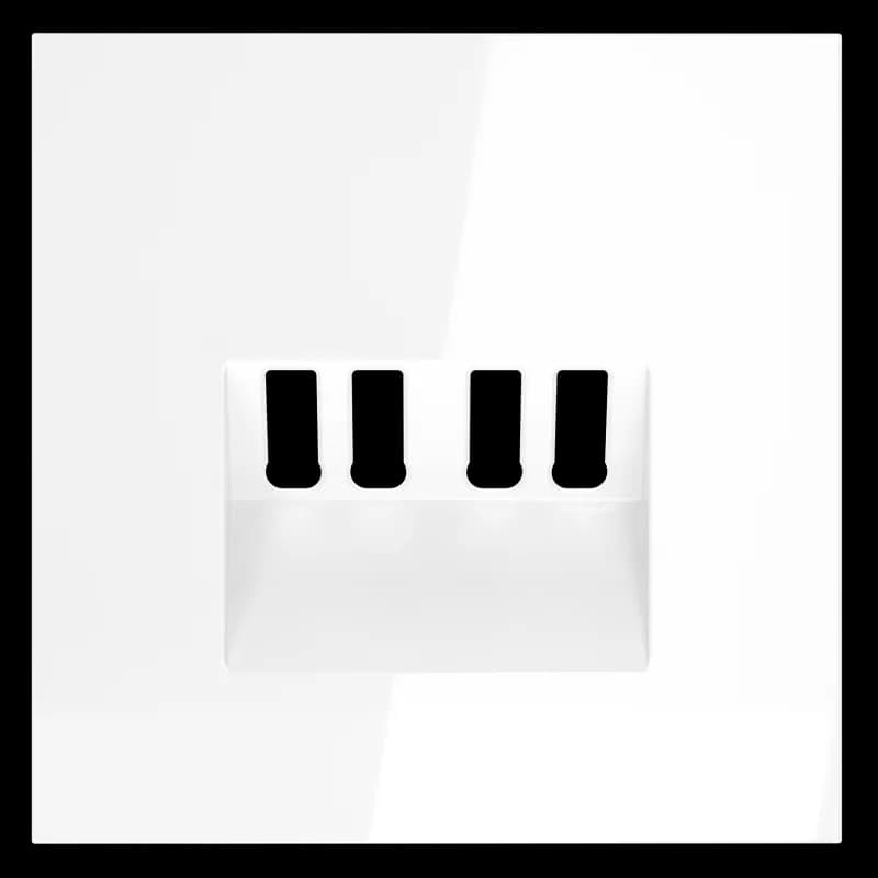 Накладка для розетки акустической 4-местной , S70 (белый глянцевый)