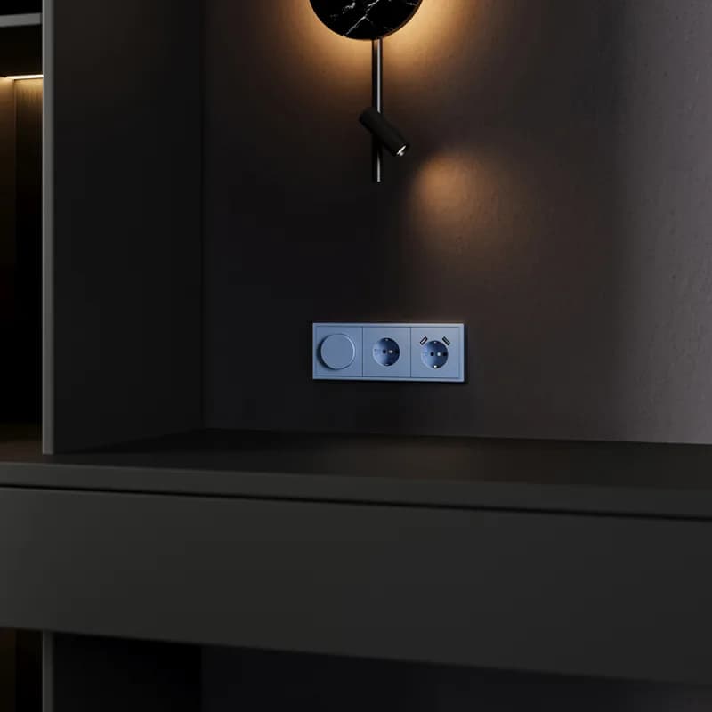 Накладка для светорегулятора поворотно-нажимного, S70 (деним)